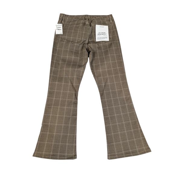 Frame Le Crop Mini Boot Cut Mid-Rise Jeans Skyblue Plaid and Khaki Size 29 - Picture 3 of 11